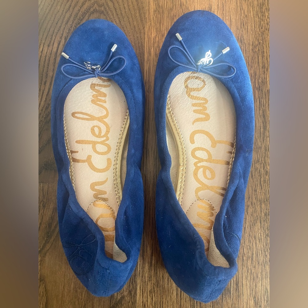 Sam Edelman Women's Royal Blue Flats with Bow
